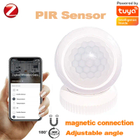 เครื่องตรวจจับ PIR แม่เหล็ก, Tuya Zigbee, เซ็นเซอร์ตรวจจับความเคลื่อนไหวของมนุษย์, อุปกรณ์เตือนภัย, 