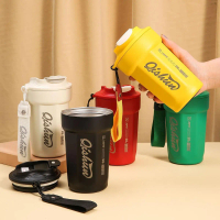 316 Stainless Steel Vacuum Insulation Cup Portable Rope Cup Simple Octagonal Cola Coffee Cup 450 Ml