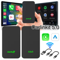 2024 CarlinKit 5.0Wireless CarPlay Mini Adapter Android Auto Dongle Apple Car Play Box for iOS &amp; Android BT Wifi Auto Connect