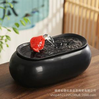 陶瓷流水魚缸自動水迴圈桌面辦公室裝飾品茶几噴泉水景小擺件開業