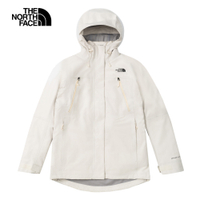 【The North Face 官方旗艦】北面女款米白色FUTURELIGHT防水透氣連帽羽絨內裡三合一外套｜89X6QLI 600蓬鬆度