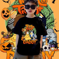 เสื้อยืดเด็ก Bluey & Halloween Children's Tshirt ผ้าฝ้ายเนื้อนุ่ม มี 8 สี ชุดเด็กฮาโลวีน 100-150 ซม 