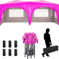 10x20 Pop Up Canopy Tents for Parties Heavy Duty Canopy Tent with 6 Removable Sidewalls 6 Sandbags and Carry Bag Portable Out