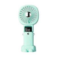 Powerful Portable Fan with LED Display 5 Speeds Low Noise Rechargeable Foldable Pocket-sized Fan Small Electric Fan