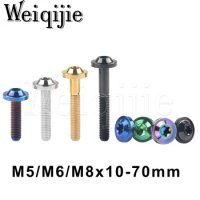Weiqijie Titanium Bolt M5/M6/M8x10 12 15 20 25 30 35 40 50 60 70mm Torx Head Screw for Bicycle &amp; Motorcycle Assembly Fasteners