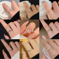 Nhẫn ngọc trai zircon sang trọng nhẹ phong cách Hàn Quốc cho nữ, thiết kế cổ điển độc đáo, nhẫn hình