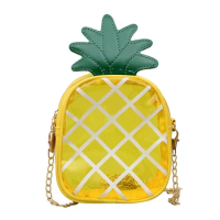 2022 Summer Mini Pineapple Chain Single Shoulder Bag Fashion PVC Transparent Jelly Cross-body Bag Messenger Mobile Phone Bag