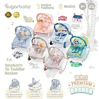 SUGARBABY BOUNCER BAYI 10 in 1 PREMIUM ROCKER Pink Sugar Garden