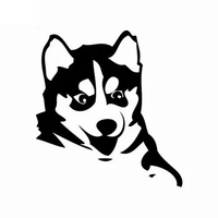 12*14cm Husky Dog Siberian Malamute Silhouette Car Sticker Cartoon Pet Dog Vinyl Car Decal