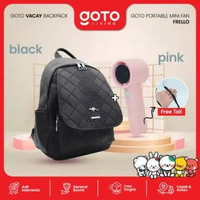 [Goto Paket Bundling 2 In 1] Kipas Angin Portable Mini Turbo + Tas Backpack Ransel Wanita Anti Air P