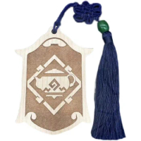 Game Cosplay Prop Genshin Impact Account Token Anime Handmade Wooden Card Case Halloween Keychain Jewelry Tassel Gemstone Gifts