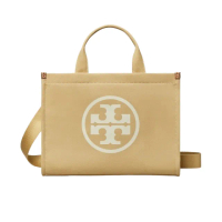 【TORY BURCH】153381 麻色 Ella 小號(帆布手提斜背包)