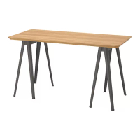 ANFALLARE/NÄRSPEL 書桌/工作桌, 竹/深灰色, 140 x 65 公分