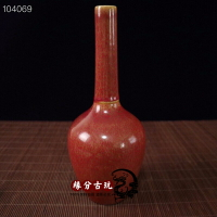 景德鎮陶瓷器仿古花瓶現代時尚客廳家居工藝品擺件 紅釉長頸瓶1入