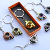 turbo keychain with lighter Spinning Turbine Key Chain Ring Keyring Keyfob Car Keyring Car Interior Accessories