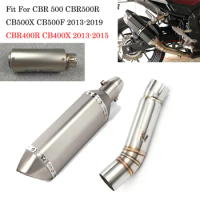 Fit For HONDA CBR500 CBR500R CB500X CB500F CBR400R CB400X 2013-2019 Motorcycle Exhaust Middle Pipe Link Connect Stainless Steel