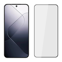 【YADI】Xiaomi 小米 14 6.36吋 2024 水之鏡 AGC全滿版手機玻璃保護貼 黑(滑順防汙塗層 靜電吸附)