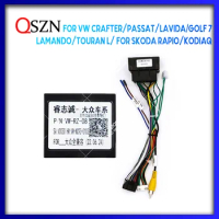 QSZN For VW Crafter/Passat/Lavida/Lamando/Golf7/Touran L Android Car Radio Canbus Box Decoder Wiring Harness Adapter Power Cable