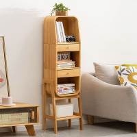 家用簡易書架置物架落地創意實木網紅書櫃簡約客廳多層靠墻收納櫃
