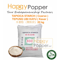 HAPPYPOPPER Original Tapioca Starch Coarse Tepung Ayam Gunting sotong Ubi Kayu Kasar Rangup 20 Kg Ca