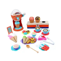 38 Pieces Ice Cream Maker Machine Toy Party Developmental Toy Pretend Play Kitchen Toys for Children Girls Kids 4 5 6 Years Old