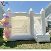 4.5/4m Combo Center Inflatable White Wedding Bounce House With Slide Cheap Bounce Castle Bouncer Tent For Kids Adult Party