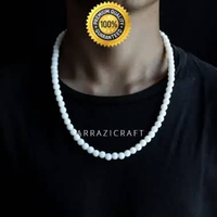 Kalung Batu Akik Giok Putih Asli Alam Kualitas Terbaik