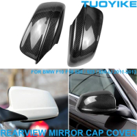 Car Styling Real Dry Carbon Fiber Rearview Side Mirror Cover Cap Shell Trim Sticker For BMW 5' F10 F18 520Li 523Li 535Li 2011-13