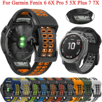 Quick Fit Silicone Band Bracelet For Garmin Fenix 6 6X Pro 5 5X Plus 7 7X epix 3 3HR 935 Mk1 22 26mm Smart Watch Strap Watchband