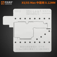 Amaoe XS/XS/MAX Middle layer BGA Reballing Stencil for Iphone XS/XS MAX CPU IC Chip Tin Planting Soldering Net 0.12mm
