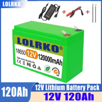 Upgraded 12v 120Ah 18650 Li Ion Battery Electric Vehicle Lithium Battery Pack 12V 120Ah Built-in BMS 80A High Current