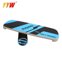 Wooden Balance Board Yoga Skateboard Snowboard Training Coordination Exercise Hockey Surf Skate Fitness Muscle Workout Twisting