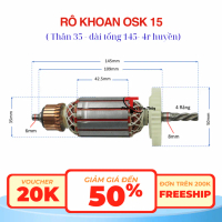 Rotor/ rô / ruột máy khoan Osuka OSK 15 thân 35 dài 145mm 4 răng huyền