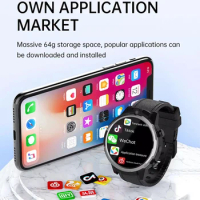 New 4G Men Smart Watch 4GB 64GB Face ID Dual Camera 900mAh 1.6" Android 8 Watch Phone WIFI GPS Smart watch For Android IOS phone
