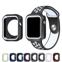 Soft Silicone Case for Apple Watch 9 8 7 6 SE 5 3 Protection Shell for iWatch series 45mm 44mm 42mm 41mm 40mm 38mm Bumper Cover
