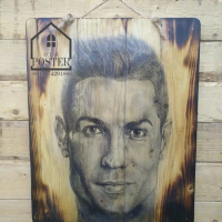 Poster Lukisan Vintage Jatibelanda Bakar Christian Ronaldo CR7 Madrid