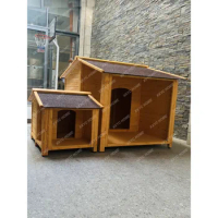 Outdoor House Wooden Dog Cage Large Dog House Rainproof and Sun Protection Dog House Dog Villa Golden Retriever Teddy Doghouse