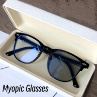 Classic Anti-blue Light Photochromic Myopia Glasses Luxury Ultra Light Eyewear Unisex Oversized Frame Short Sight Eyeglasses