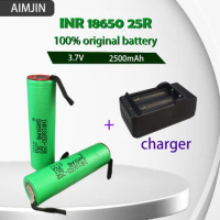 New 3.7V INR18650 25R 18650 2500mAh Original Rechargeable Battery Tool Soldered Nickel High Current Power Battery Screwdriver