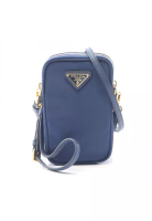 Prada Pre-Loved Prada TESSUTO Shoulder bag Nylon Saffiano leather blue