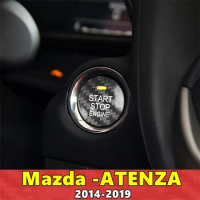 For Mazda ATENZA Car Engine Start Stop Button Cover Real Carbon Fiber Sticker 2014 2015 2016 2017 2018 2019