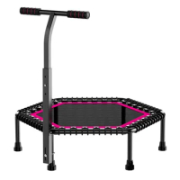 50 inch Silent Bungee Rebounder Fitness Mini Trampoline with Adjustable Handle Bar