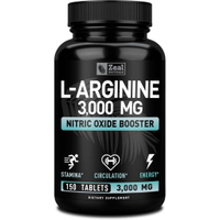 L-Arginine 3000mg Capsules (150 Tablets) | 1000mg) Maximum Dose L-Arginine Nitric Oxide for Supporti