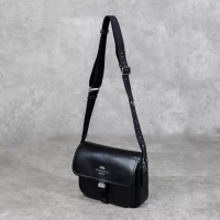 COACH Tas COACH SHW BLACK LEATHER FLAP SHOULDER BAG 100% ORIGINAL