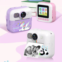 Kids Mini Instant Print Camera 2.4 Inch Screen Child Drawing Camera 48MP 1080P Video Thermal Printer