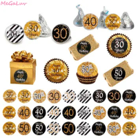108Pcs 18/30th Happy Birthday Paper Seal Stickers Cheers to 40 50 Years Old Event Party Gift Stickers Baby Shower Party Supplies