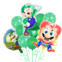 Birthday Party Decoration Cartoon Mario Game Theme Peach Princess Aluminum Film Balloon