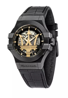 Maserati 【2 Years Warranty】Maserati Potenza 42mm Black Skeleton Dial with Trident Logo Men's Automat