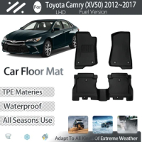 For Toyota Camry XV50 XV 50 2015~2017 Car Floor Mats Waterproof Pads Foot Carpets Floor Cover TPE Cargo Mud Set Auto Accessories