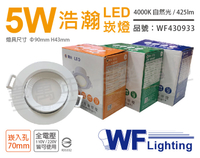 舞光 LED 5W 4000K 自然光 全電壓 白殼 可調角度 7cm 浩瀚崁燈 _ WF430933